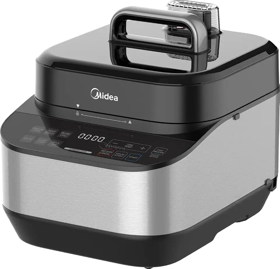Midea Electric Pressure Cooker, 14° Inclined Panel, 8-in-1 Olla de Presion, Multi-Functional Programmable Slow Cooker, Rice Cooker, Steamer, Sauté Pan, Yogurt Maker and More, 5 Quart