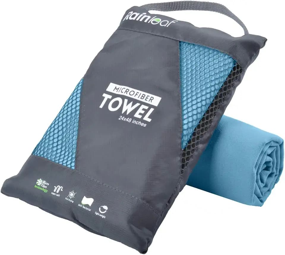 Rainleaf Microfiber Towel Quick Dry Camping & Travel & Gym Towel. Compact