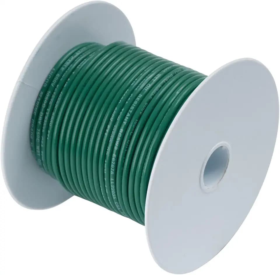 Ancor 104310 Marine Grade Electrical Primary Tinned Copper Boat Wiring (14-Gauge, Green, 100-Feet)