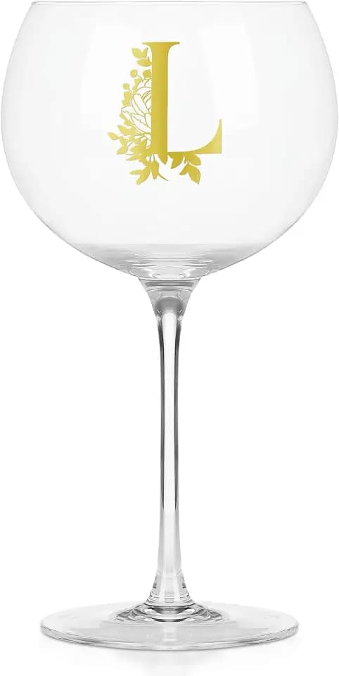 Onebttl Personalized Wine Glasses with Stem, Cute Wine Gifts for Women, Monogrammed Gifts for Wine Lovers on Birthdays Christmas, with Initial L