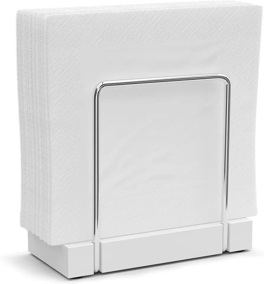 Wican Napkin Holder for Table, Bamboo Iron Standing Napkin Dispenser