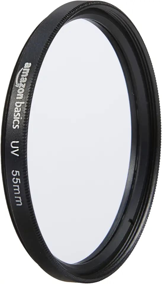 Amazon Basics 55 mm Runder UV-Schutzfilter für klarere Bilder, Schützt vor Staub, Schmutz und Kratzern