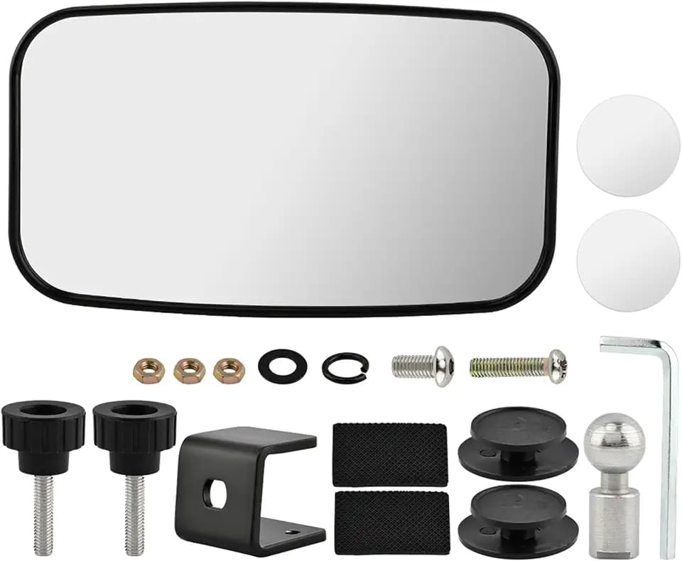 Boat Rear View Mirror, Upgrade Marine Mirror with 300° Curved Surface, 8" W x 4.5" H Boat Mirrors,Marine Mirror for Ski Boats Pontoon Boats Water Skiing Sports Wakeboarding Surfing