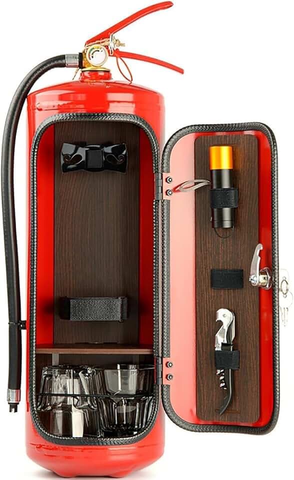 Minibar Feuerlöscher – Mobile Bar – Metal, for Whisky-Liebhaber und Feuerwehrleute