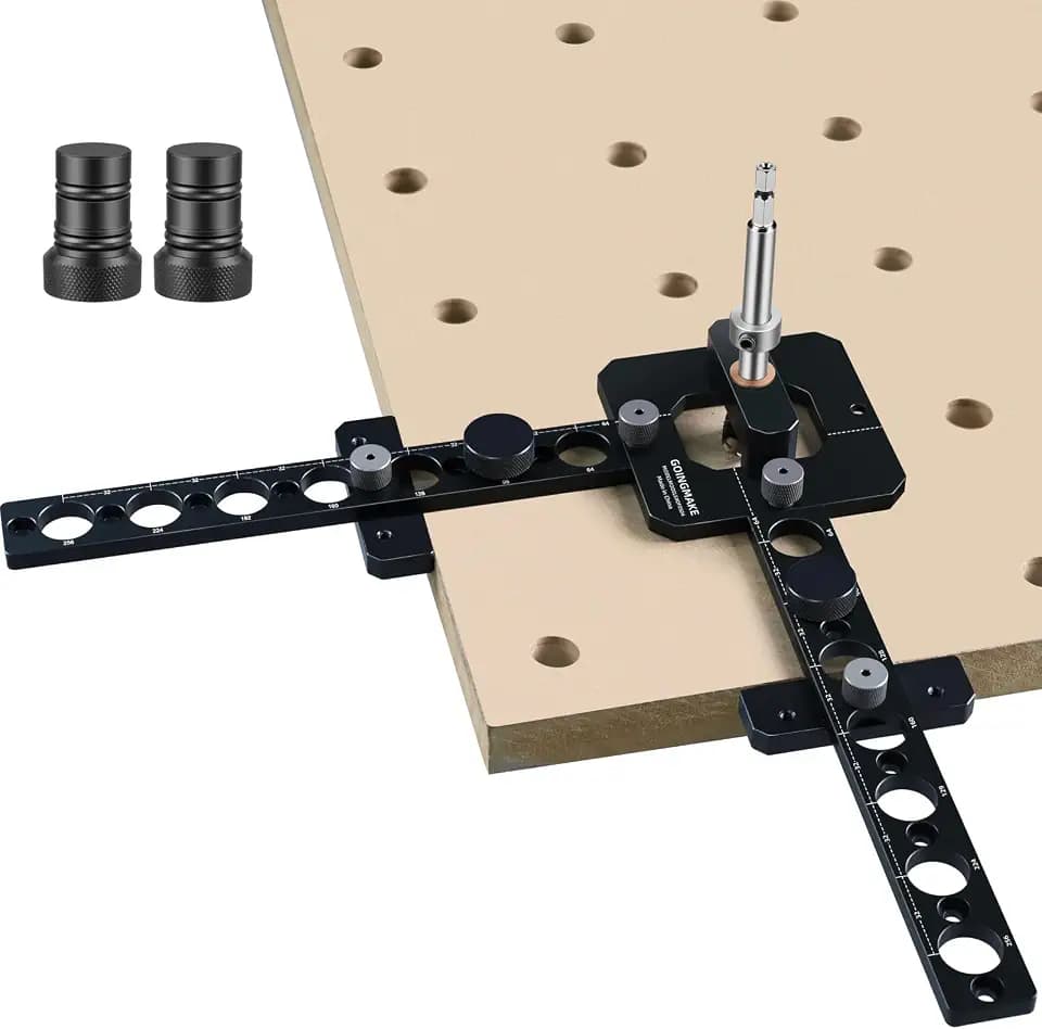 GOINGMAKE Portable Drill Guide for Drilling 3/4" Work Bench Dog Holes, Workbench Dog Hole Drill Template for Building MFT Table Top, Workbench Top, Work Table, Cutting Boards and Portable Workstation