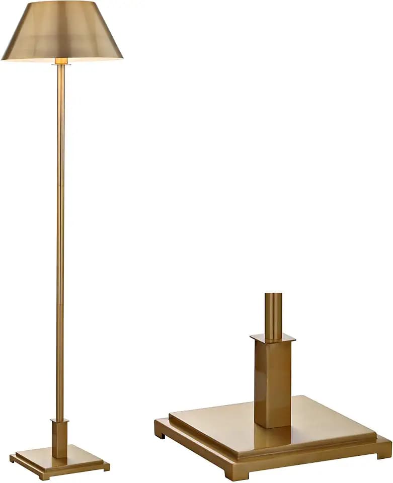 JONATHAN Y Roxy Floor Lamp Modern Metal 60" Standing Tall, Brass Gold