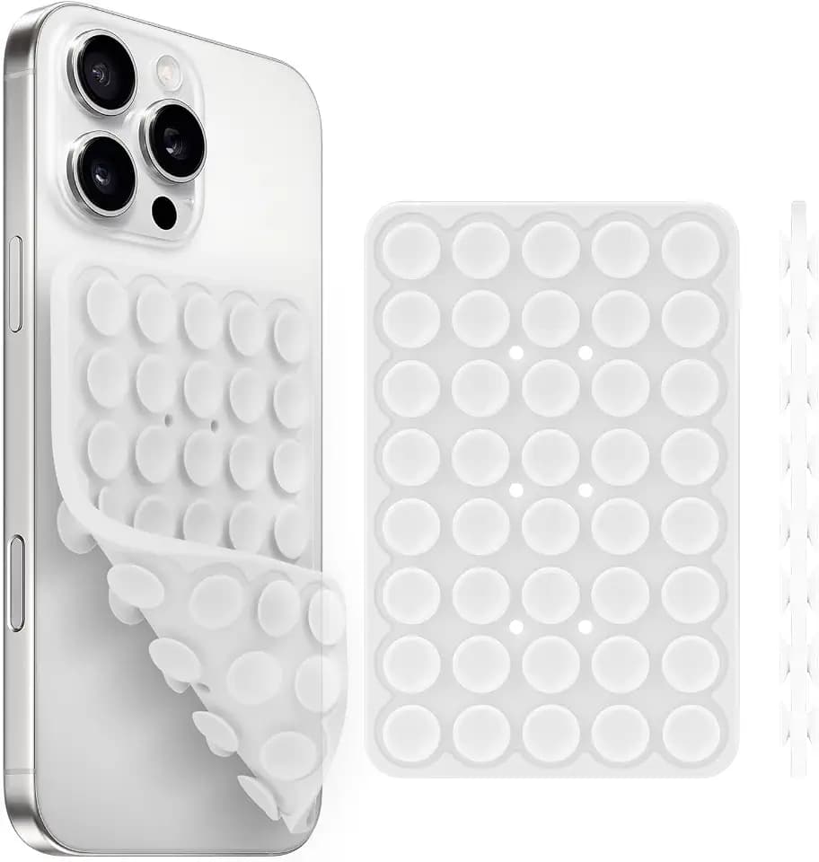 Yojaro Silicone Suction Cup Phone Case Mount Double Sided, Phone Accessories Hands-Free Strong Grip Holder for Selfies and Videos, Silicon Phone Stand for iPhone and Android Translucent