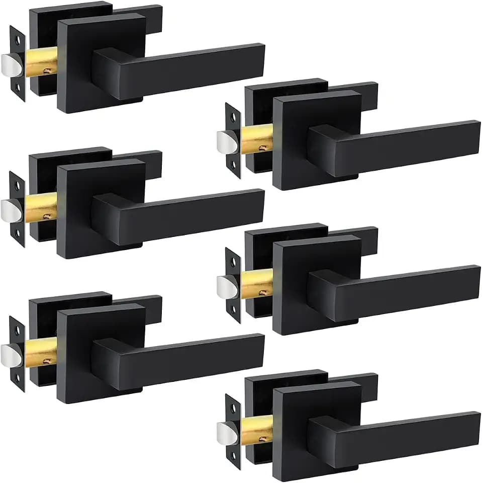 KAMOTA Black Passage Door Levers, 6 Pack Heavy-Duty Interior Handles