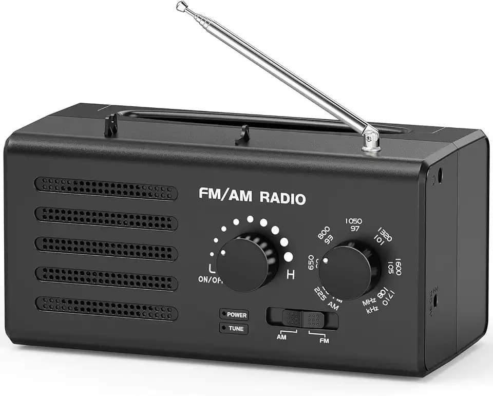 Transistorradio–AM FM Tragbares Radio mit Kopfhöreranschluss(Schwarz)