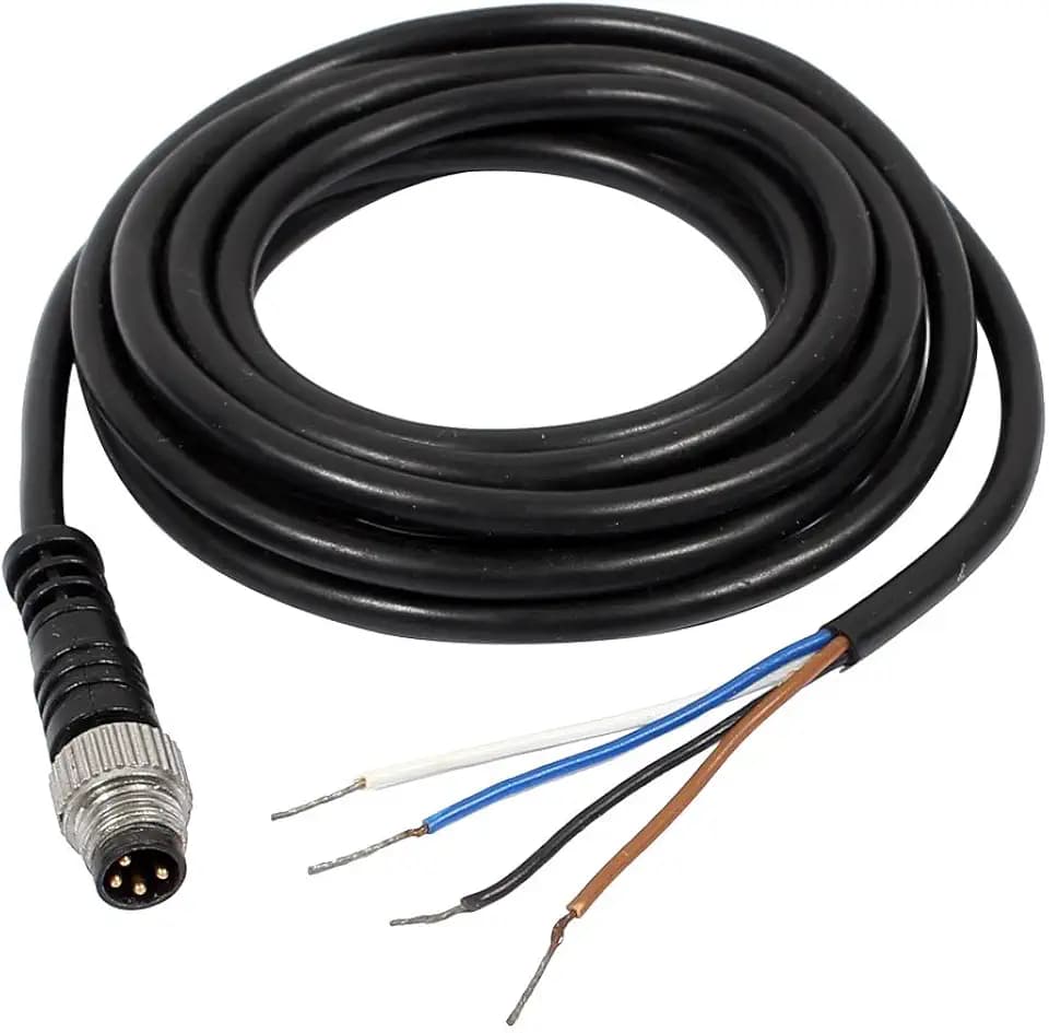 uxcell M8 2m Male Straight Head 4 Pin Connector Aviation Electrical Cable