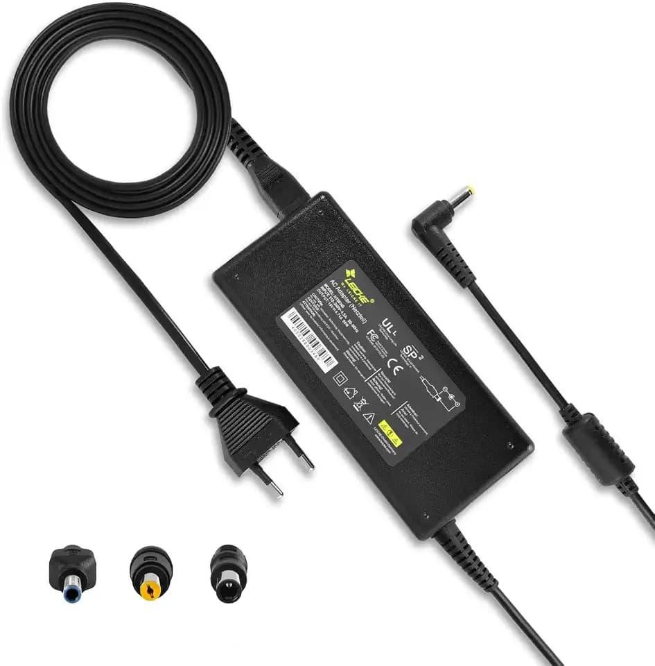 LEICKE ULL Notebook Netzteil 19V 4,74A 90W – Universal Laptop Ladegerät mit 4 Steckern – für HP/ASUS/Acer/Toshiba