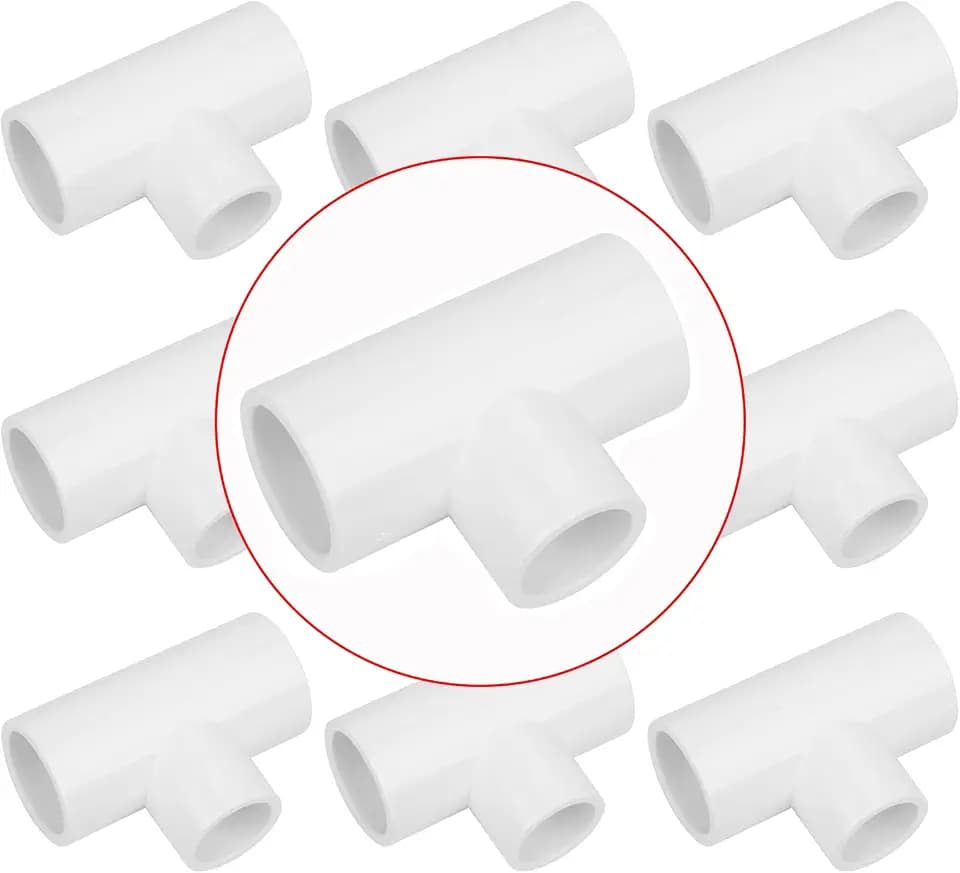 10Pack 3/4" x 3/4" x 1/2" PVC Reducer Tee Pipe Fittings Adapter (Socket x S x S) Schedule 40 PVC Slip Reducing Tee Pipe Fittings Connector for Home Sewer Plumbing