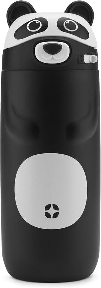 Ello Ellies 12oz Stainless Steel Leakproof Kids Water Bottle, Panda