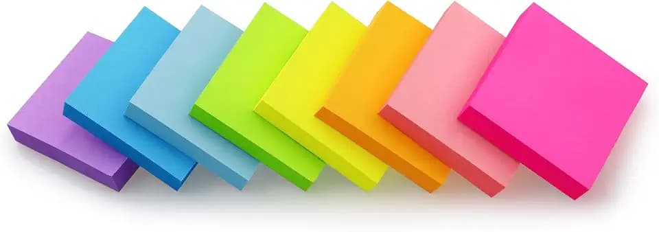 Sticky Notes 2x2 in, 8 Pads Bright Colors, 100 Sheets/Pad, Total 800 Sheets