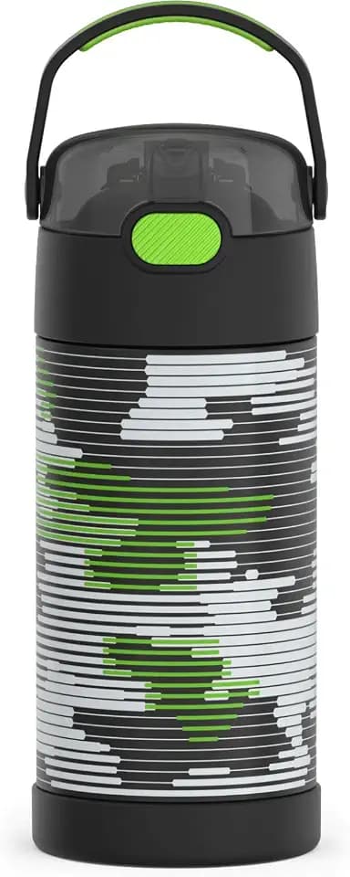 THERMOS FUNTAINER Water Bottle with Straw, 12oz, Inline Camo