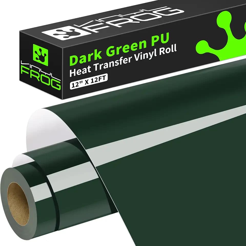 VINYL FROG Dark Green Heat Transfer Vinyl Roll 12" x12ft Matte HTV Vinyl