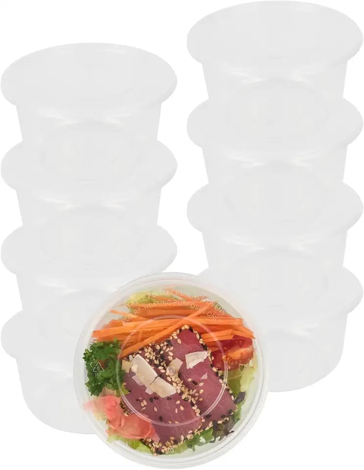 Restaurantware 15 oz Round Clear Plastic Food Container, 50 Pack