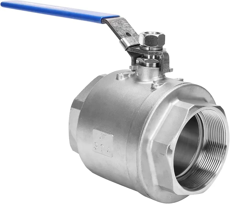 DERNORD Stainless Steel 304 Ball Valve, Full Port Heavy Duty for WOG with Locking Device (4 Inch NPT)