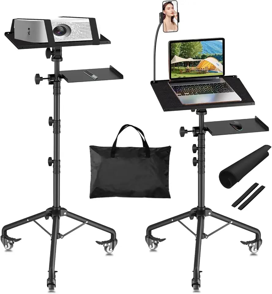 Beamer Ständer mit Rädern Multifunktionaler Projektorständer 66-124cm