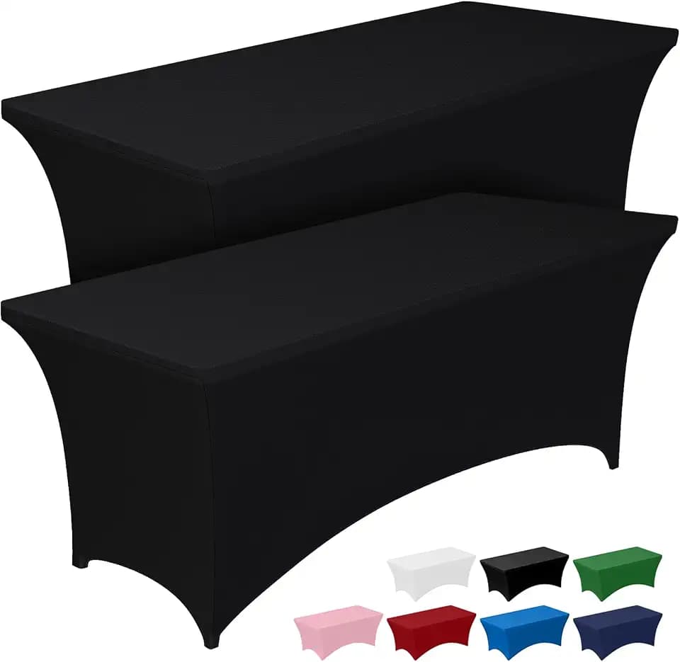 Pureegg Spandex Tablecloth 8ft 2 Pack Black