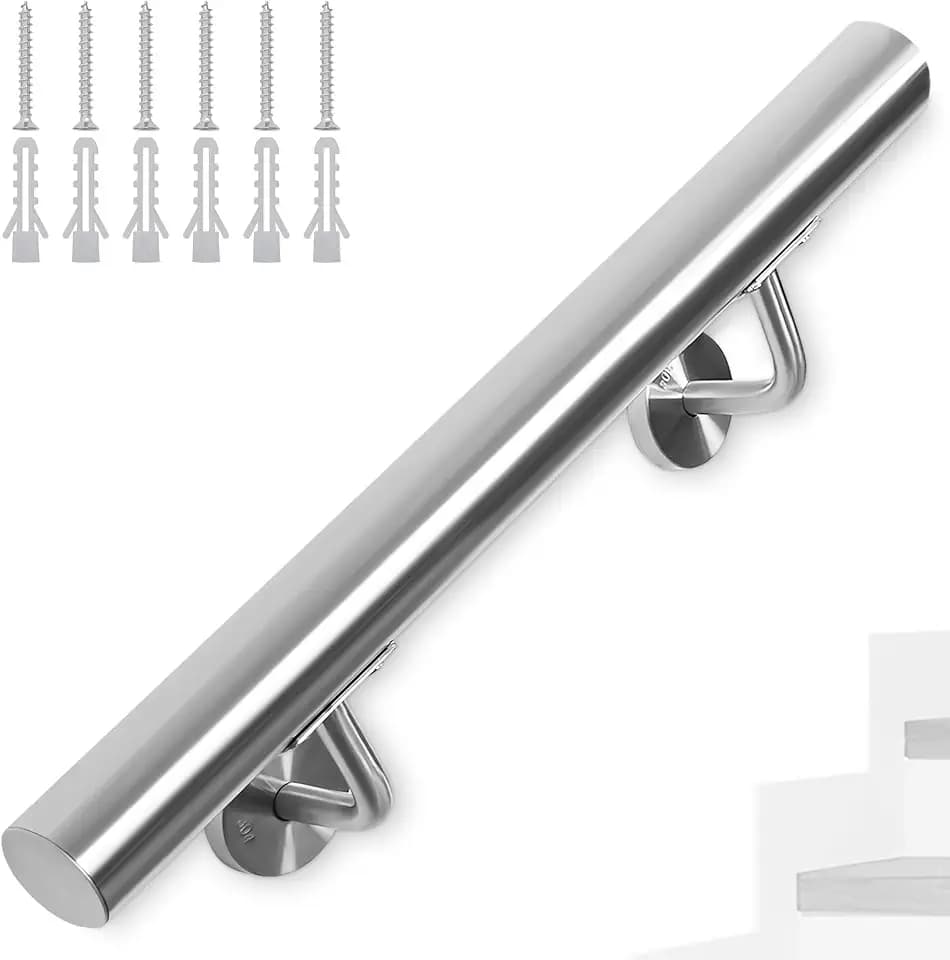 Edelstahl-Handlauf, 50CM Treppengeländer mit 42 mm Durchmesser