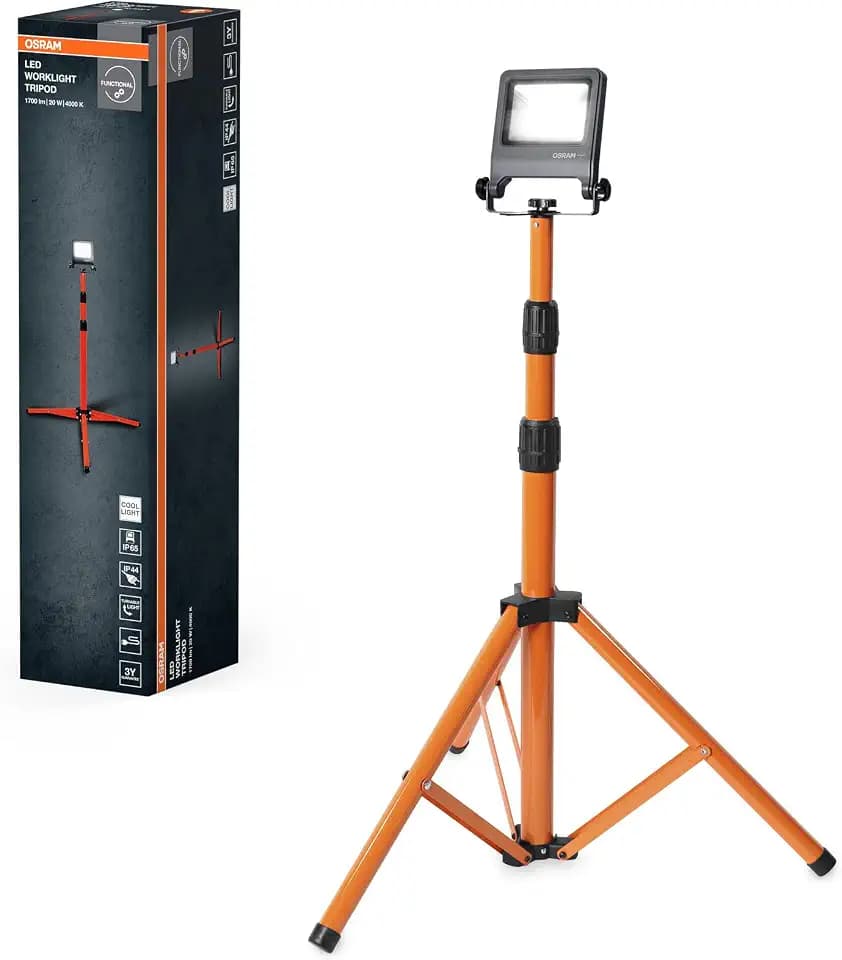 Osram LED Arbeitsleuchte Tripod 1x20W 840, 4000K kaltweiß, 1700 lm, IP65, höhenverstellbar 1,8m, 360°