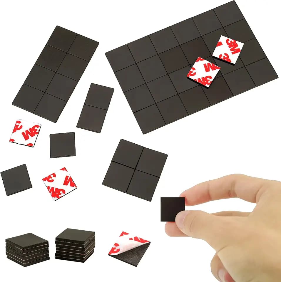 Magnetic Squares with Adhesive Backing(144PCS Each 3/4" x 3/4"),Self Sticky Pre-Cut Magnet Tape Strip for Classroom Decor,Family Activities,Peel and Stick for Cards/Picture/Poster (80mil Magnet)