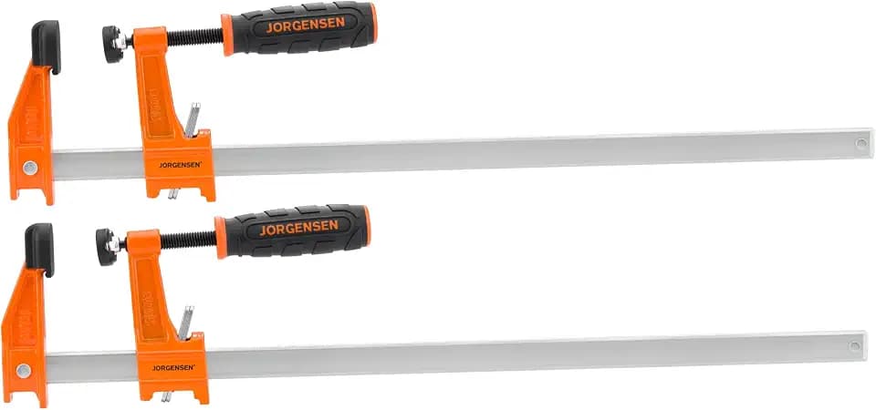 Jorgensen 18" Medium-Duty Steel Bar Clamp Set, 600 lbs Load Limit, 2-Pack