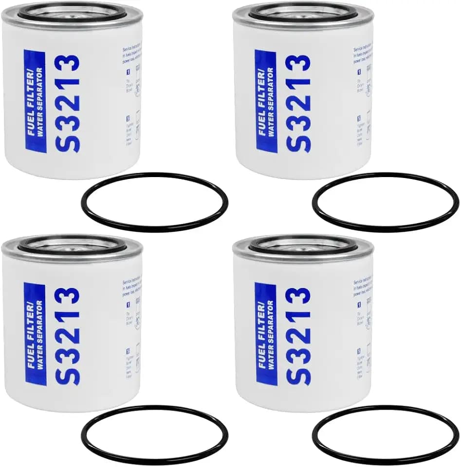 4PCS S3213 Fuel Filter Marine Fuel Water Separator Suitablefor Marine Outboard Motor Replaces# 35-60494-1,B32013, 18-7932-1, 18-17928, 35-809097, 18-7919, 18-7853-1