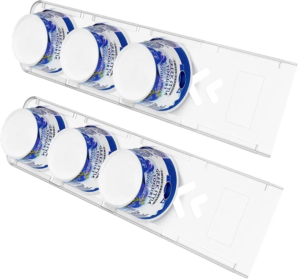 SOPHICO Yogurt Organizer for Fridge, Transparent, 2 Pack