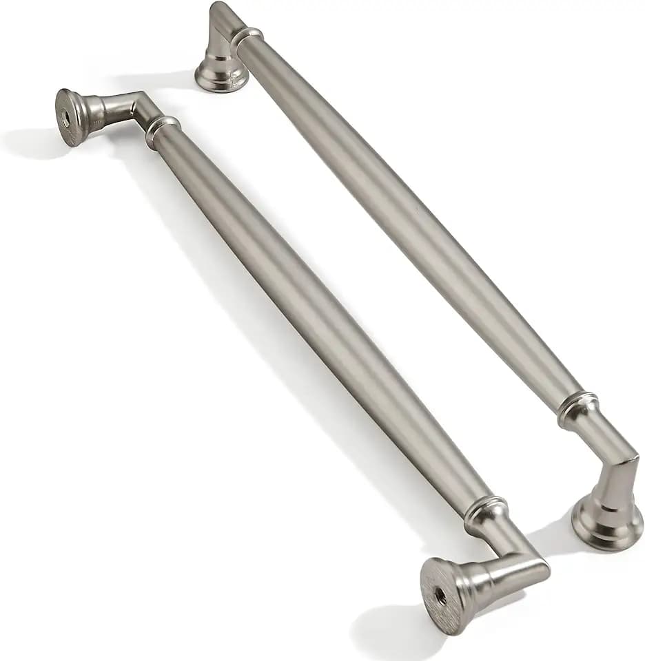 2 Pack 8 Inch Hole Center Brushed Satin Nickel Cabinet pulls Solid Heavy Duty Cabinet Pull Cabinet Handles Kitchen Cabinet Hardware Vanity Handles Bathroom Cabinet pulls