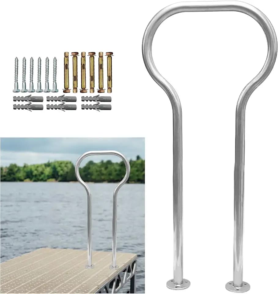 Boat Dock Boarding handrail, Safety Grab bar/Hand Railing for Dock, 42.1" H