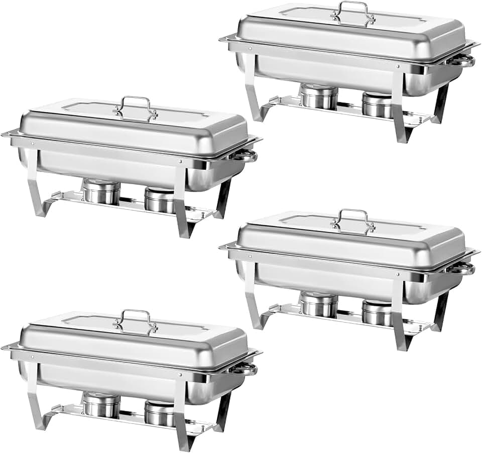 Chafing Dishes for Buffet 4 Pack 8QT Buffet Servers and Warmers