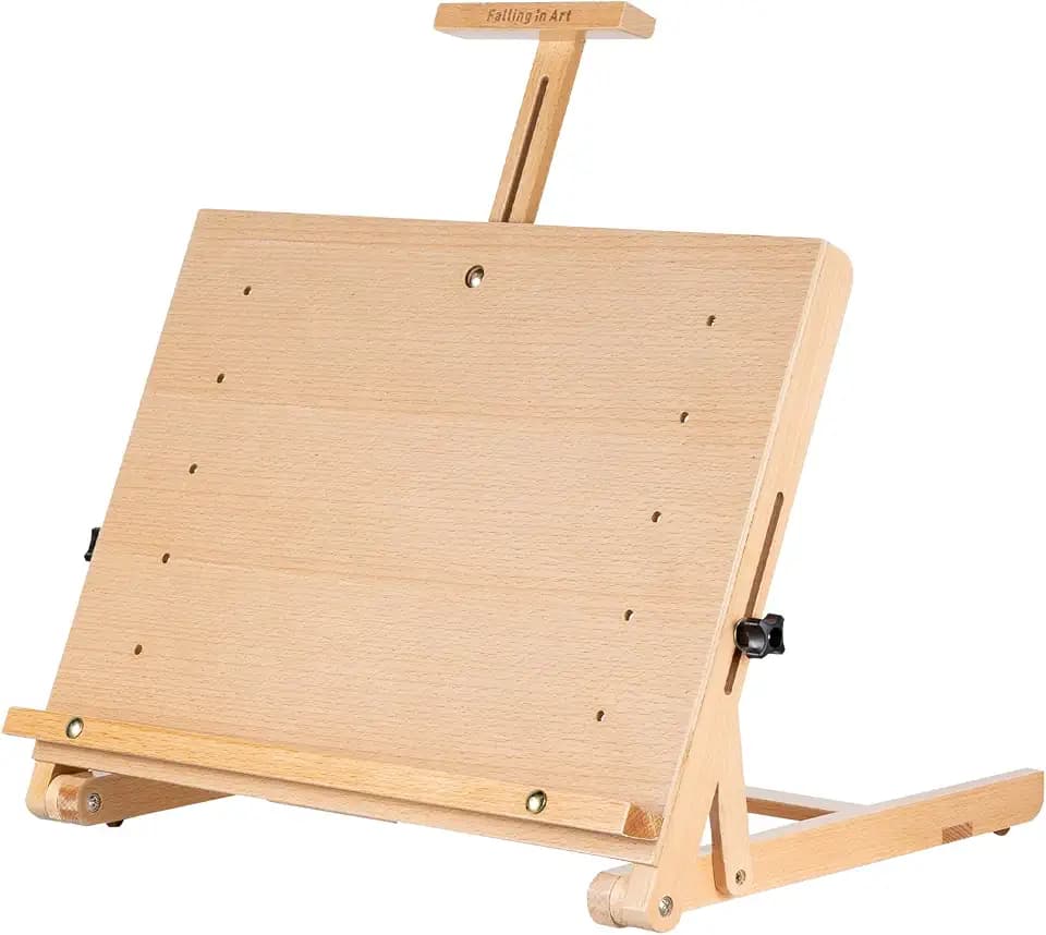 Falling in Art Adjustable Beechwood Tabletop Easel, Holds up to 22.5''
