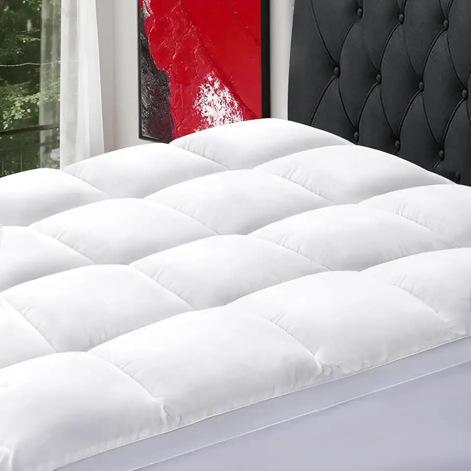 SOPAT Queen Mattress Topper Thick Pillow Top Mattress Pad, 60x80 in, White