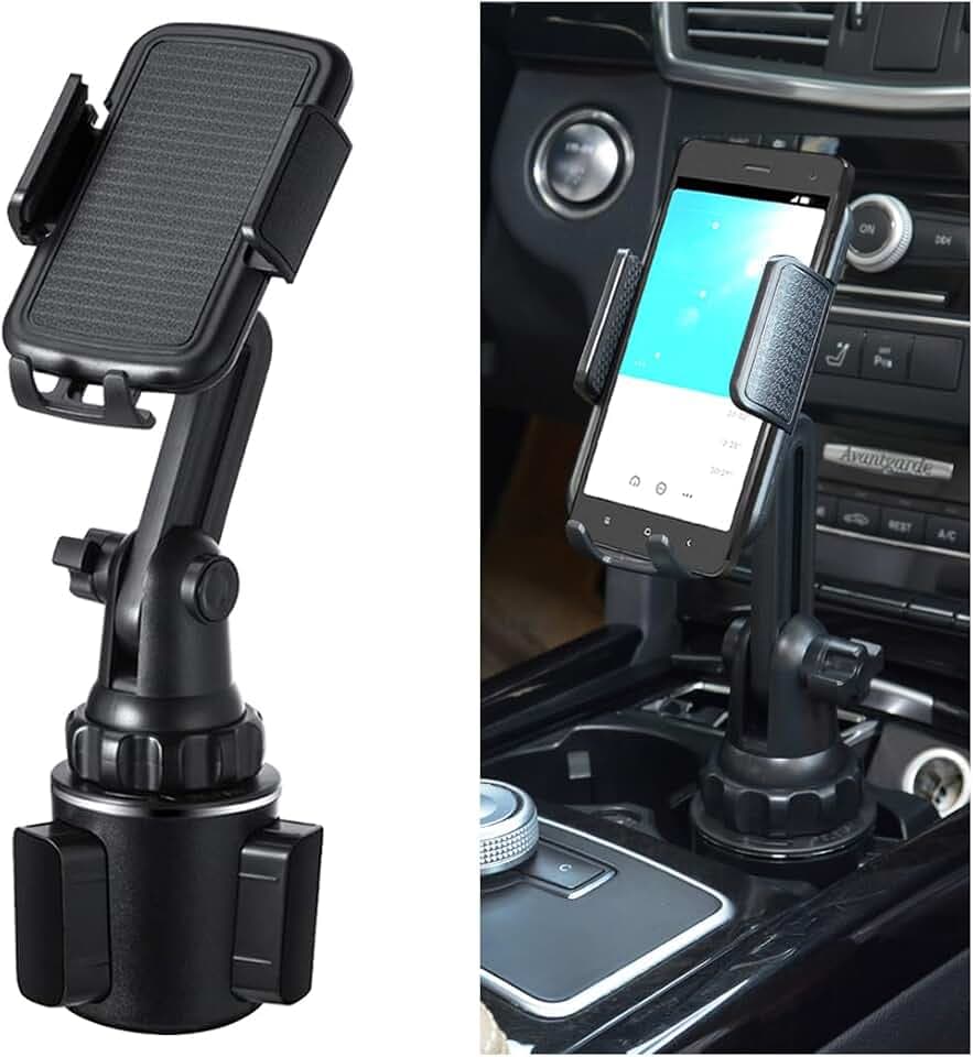 CGEAMDY Kfz-Halterung Für Getränkehalter, Cup Halter Auto Telefon Halter Universal-Verstellbarer Schwanenhals Auto-Halterung, 360 Grad Autotassenhalter Für Smartphone