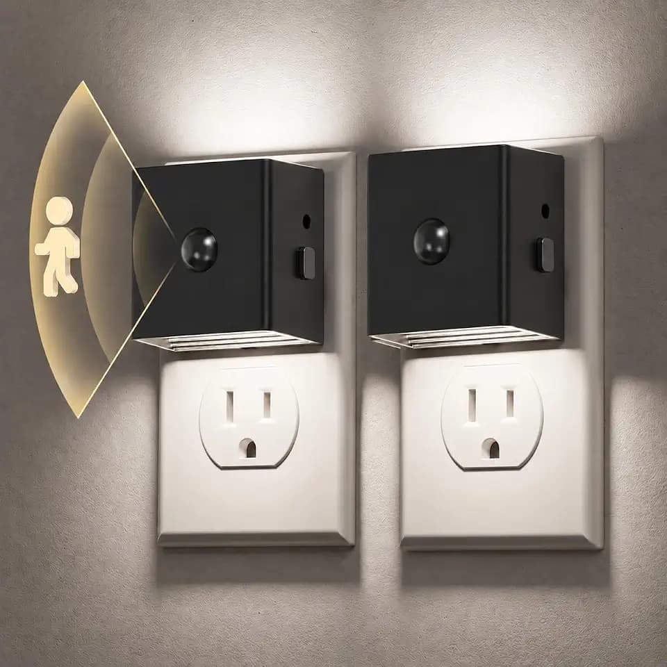 L LOHAS LED Plug in Night Light with Motion Sensor and Dusk to Dawn Sensor