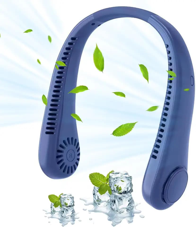 Tragbarer Hals-Ventilator, wiederaufladbar, tragbar, hängender blattloser Ventilator mit 3 Geschwindigkeiten, 360° Kühlung, persönlicher Ventilator für Männer, Frauen, Kinder, Zuhause, Outdoor