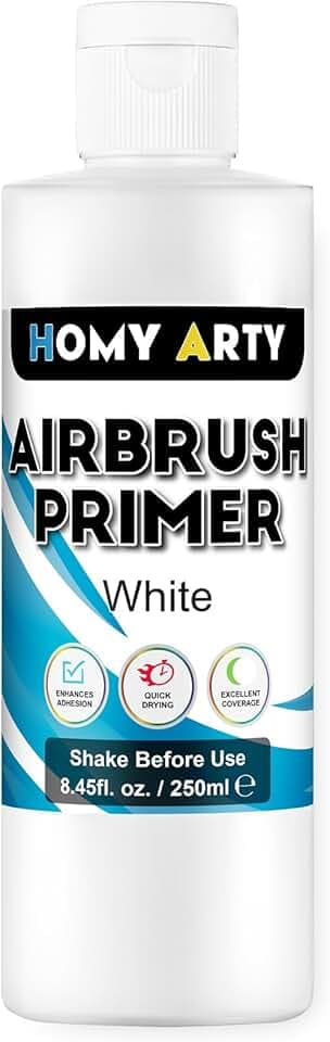 HOMY ARTY Airbrush Primer - White, 8.45 fl.oz 250ml Acrylic Primer