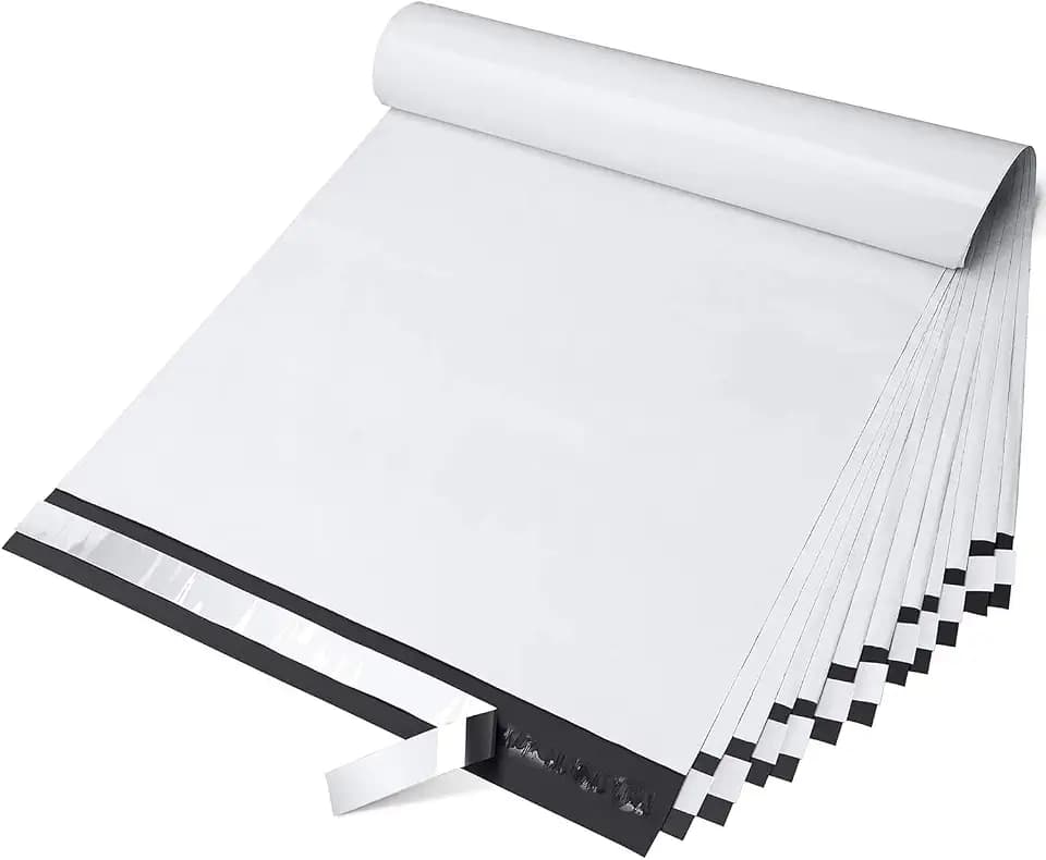 Fuxury Large Poly Mailers 14.5x19" 100Pcs,Shipping Bags for Clothing,White