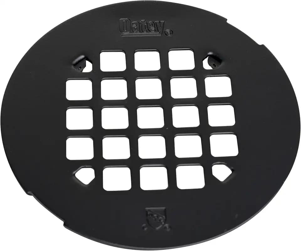 Oatey Universal 4-1/4 in. Round Snap-Tite Shower Strainer, Matte Black
