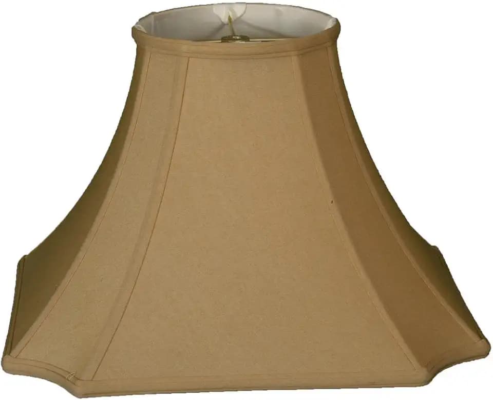 Royal Designs, Inc. BS-714-11AGL Square Inverted Corner Bell Basic Lamp Shade, 5 x 11.5 x 8.5, Antique Gold