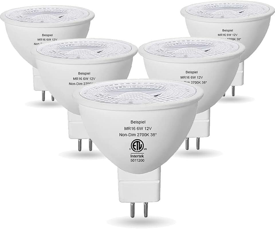 MR16 Led Bulbs 12V Low Voltage GU5.3 Spotlights 6W 2700K Soft White
