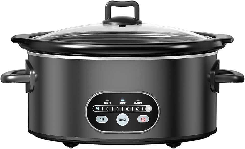 OLIXIS Slow Cooker 6 Quart, Programmable Slow Cooker with 3 Temperature