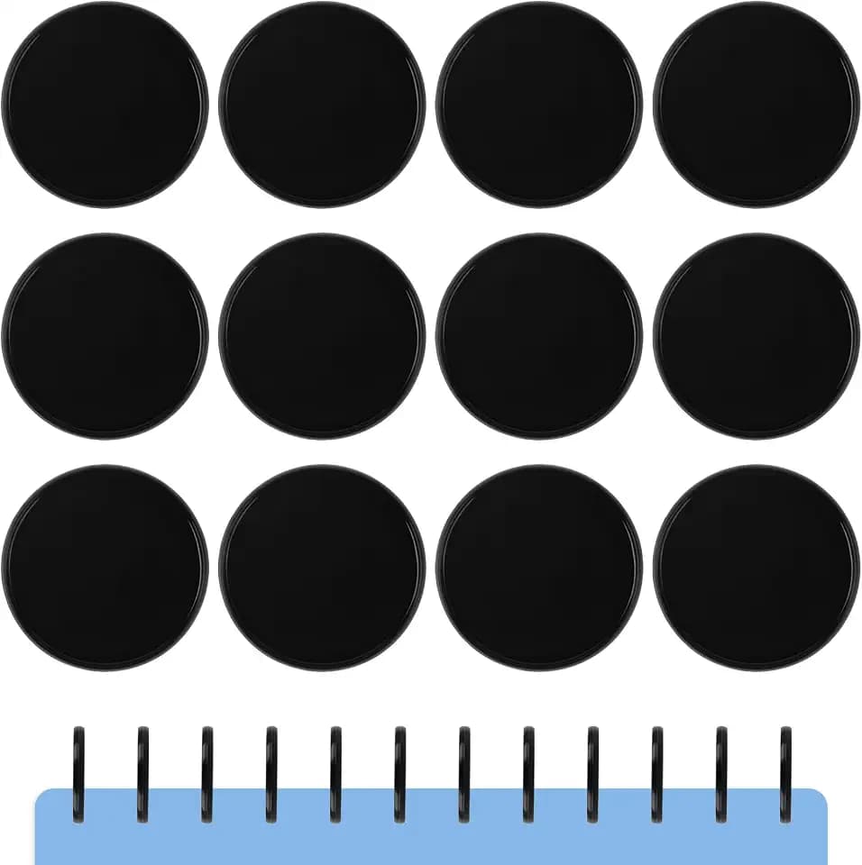 12 Pcs Discbound Expansion Discs, 2 in Black Binder Rings
