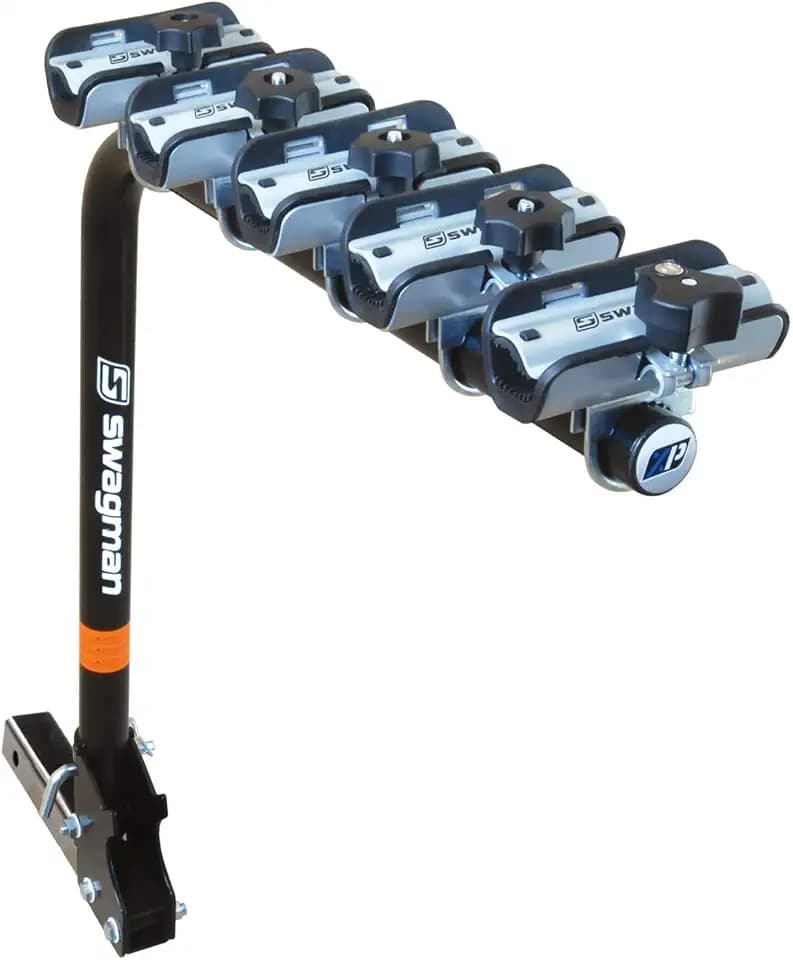 Swagman XP5 Hitch Mount Bike Rack – Folding Hanging Carrier for 5 Bikes, Anti-Wobble Stability, 2” Receiver