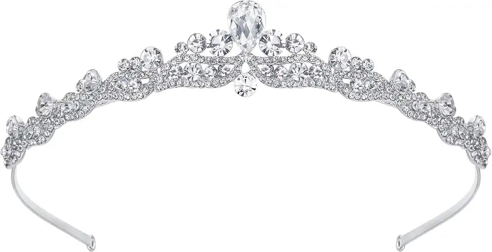 EVER FAITH Women's Austrian Crystal Wedding Teardrop Hair Tiara Headband Clear Silver-Tone
