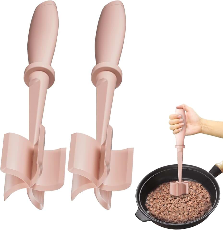 2Pack Meat Chopper Hamburger Masher Ground Beef Smasher Utensil Mix Tool
