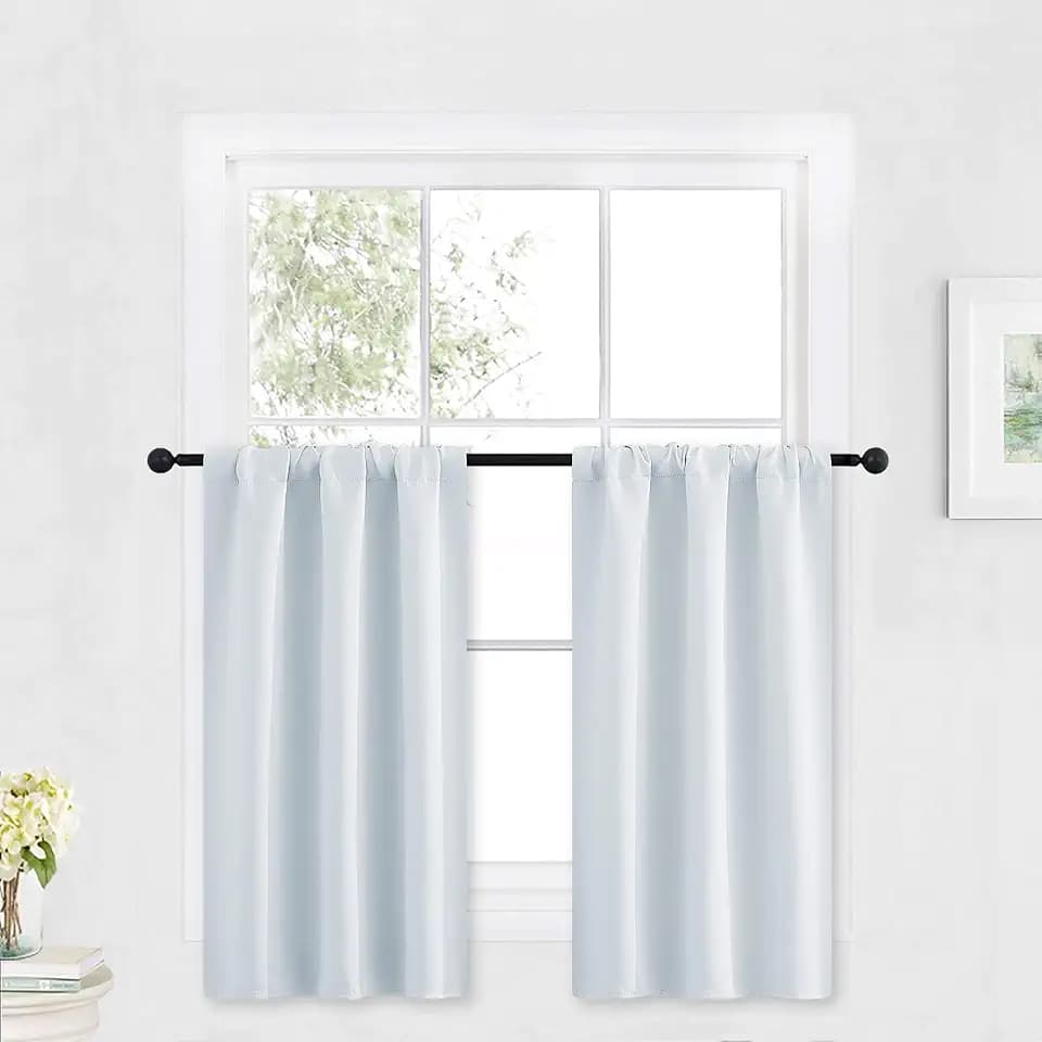 RYB HOME Kitchen Window Curtains Over Sink 36 inch Length for Cabinet