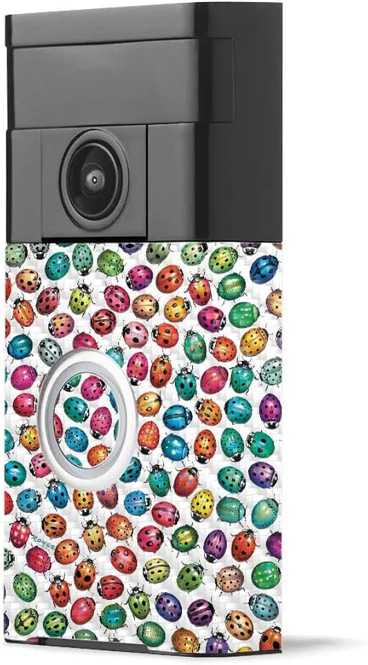 MIGHTY SKINS MightySkins Carbon Fiber Skin for Ring Video Doorbell - Color Bugs | Protective, Durable Textured Carbon Fiber Finish | Easy to Apply, Remove, and Change Styles | Made in The USA